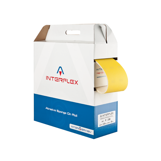 Шлифовальная бумага на поролоновой основе без перфорации Interflex AP210 115*25мC,  P220 115*25м